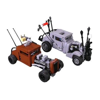 Moc Classic Movie Speed Rennwagen Mad Nuxs Auto und Elvis für den Wahnsinn der Maxed Series Block Image