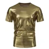 #4105 Hip Hop T-Shirt Mann Kurzarm Sommer T-Shirt O-Ausschnitt lose Gold Silber rot grün Punk