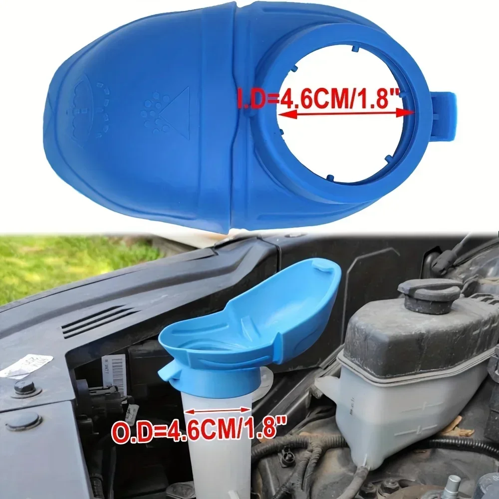 Auto-Scheibenwaschflüssigkeitsbehälter-Einfülldeckel mit Trichter – robuster Kunststoff, passend für die meisten Fahrzeuge, Größe 1,81–1,97 Zoll, einfache Installation Image