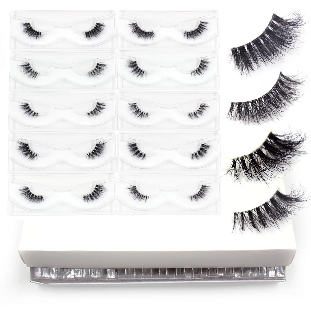 3d halbe Wimpern Großhandel natürliche halbe falsche Wimpern 3d Nerz Wimpern wispy natürliche kreuz und quer gefälschte Wimpern Verlängerung Make-up Image