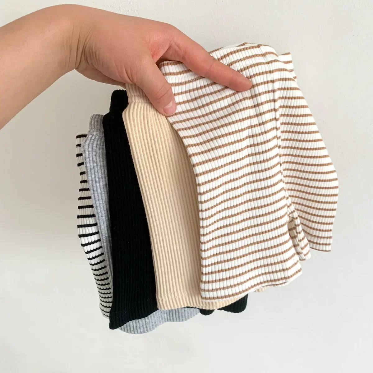 2023 sommer Baby Hosen Hosen Rippen Elastische Gestreiften Hosen kinder Casual Infant Kleidung Kinder Kleinkind Jungen Mädchen Kleidung Image