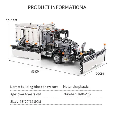 MOLD KING 13166 High-Tech-Schneekehrmaschine zum Entfernen von Traktoren, Bausteinsteinen, Image