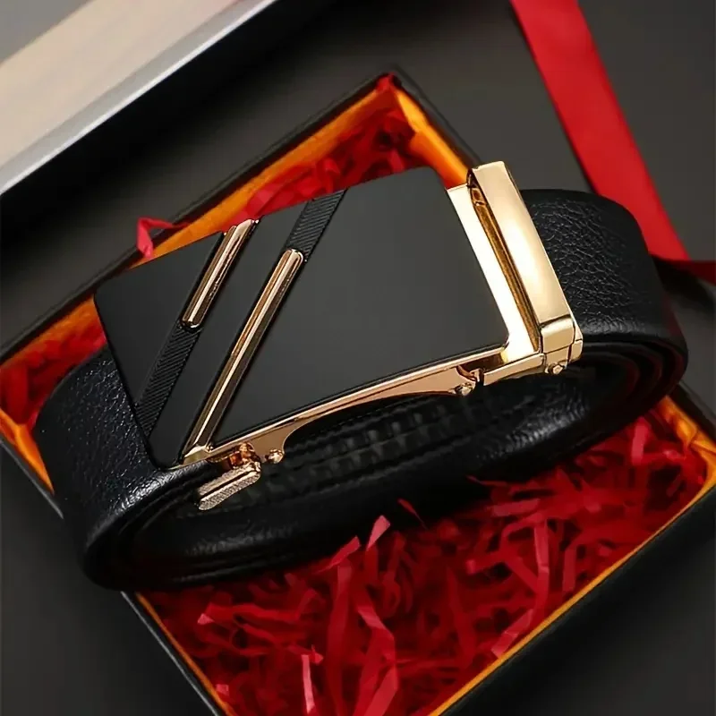 Neue Mode Freizeit Business herren Gürtel Metall Automatische Schnalle Marke Luxus Design Taille Gürtel Für Männer Strap Männlich, für Ideales Geschenk Image