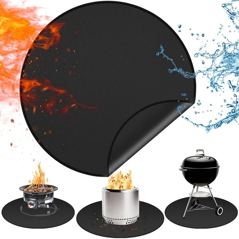 Feuerstellenmatte für Solo-Herd, Lagerfeuer, rund, feuerfest, Solo-Herdmatte, runde Feuerstellen-BBQ-Matte für unter Grillmatte, 20 Zoll