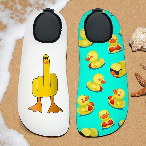 scarpe da acqua da uomo con stampa a forma di anatra: stile impermeabile e comodo per gli uomini in attività acquatiche, beach volley e passeggiate sul fiume