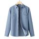 Per uomo Camicia Camicia Estiva Camicia casual Camicia da Spiaggia Camicia con Bottoni Blu scuro Azzurro Manica Lunga Semplice Bavero Vacanza Camicia hawaiana Bottonato Abbigliamento Misto Cotone
