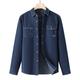 Per uomo Camicia Camicia Estiva Camicia casual Camicia da Spiaggia Camicia con Bottoni Blu scuro Azzurro Manica Lunga Semplice Bavero Vacanza Camicia hawaiana Bottonato Abbigliamento Misto Cotone