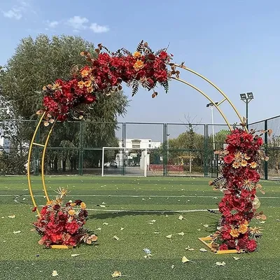 Garden Arch with Metal Frame Garden Arch Wedding Archway,Rose Arches,Wedding Arbors,Double Pole Ring