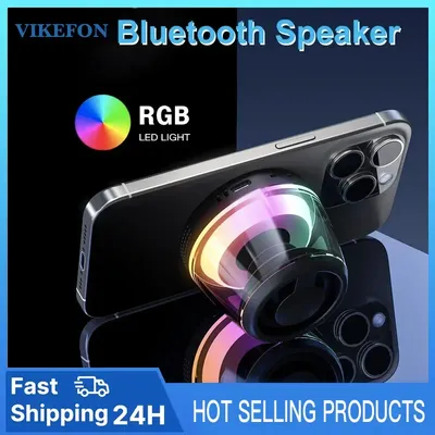 Mini Pocket Bluetooth Speaker Magnetic RGB Ambient Light Bluetooth SoundbarWireless TWS Stereo MP3