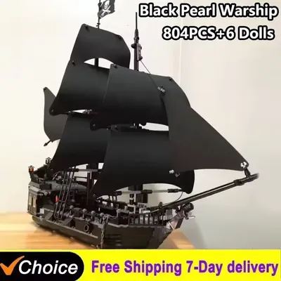 New Pirates Of The Caribbeans 4184 The Black Pearl Warship 804PCS with 6 Figures Building Blocks