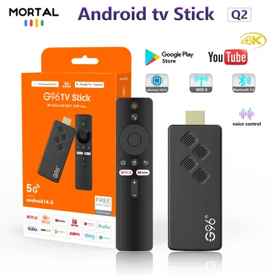 Mortal Mini TV Stick Q2 Android 14 Smart TV Box Allwinner H313 YouTube Multilingual BT5 Portable