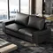 Faux Leather Couch Mid Century Modern Comfy Loveseat Sofa with Wide Arm Side Pockets, Solid Wooden
