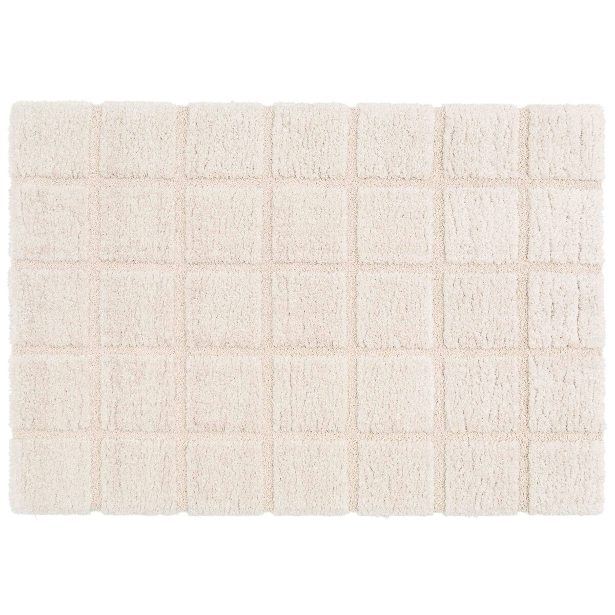 Oviala Business Rechteckiger Langflorteppich im Shaggy-Stil Ecru 120 x 170 cm - Oviala Image