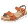 Keilsandalette REMONTE, Damen, Gr. 42, orange, Leder, feminin, Schuhe, Sommerschuh, Riemchensandale mit praktischem Klettverschlüssen