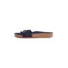 Pantolette TOMMY HILFIGER "SOFT SUEDE ADJUSTABLE MULE", Damen, Gr. 37, blau (dunkelblau), Veloursleder, modisch, Schuhe, Keilabsatz, Sommermode, Schlupfschuh, Flats mit TH-Logo