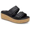 Keilpantolette CROCS "Brooklyn Cork Buckle", Damen, Gr. 39, schwarz, Croslite, casual, Schuhe, Keilsandale, Plateausandale mit LiteRide™ Schaumfußbett