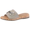Pantolette GABOR "RHODOS", Damen, Gr. 37, grün (schilf), Ziegenveloursleder, unifarben, klassisch, Schuhe, Sommerschuh, Schlupfschuh Komfortschuh in Weite G (=weit)