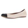 Ballerina GABOR, Damen, Gr. 39, beige (beige, schwarz), Ziegenveloursleder, Nappaleder, kontrastfarbene Details, klassisch, Schuhe, Blockabsatz, Schlupfschuh, Businesschuh mit Best Fitting-Ausstattung