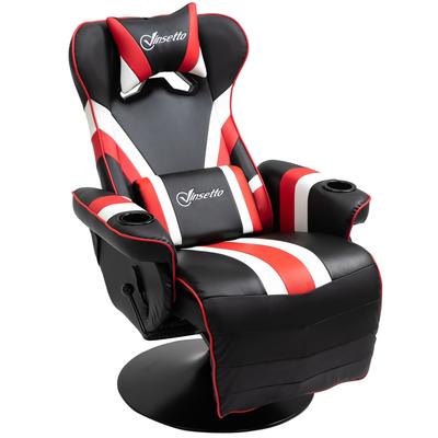 Gaming Chair, Racing Style Computer Recliner with Lumbar Support, Footrest and Cup Holder