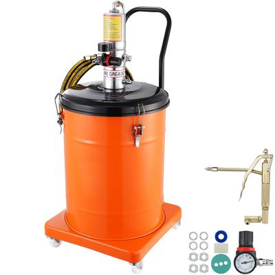 Grease Pump, Air Operated Grease Pump with 13 ft High Pressure Hose and Grease Gun, Pneumatic Grease Bucket Pump with Wheels
