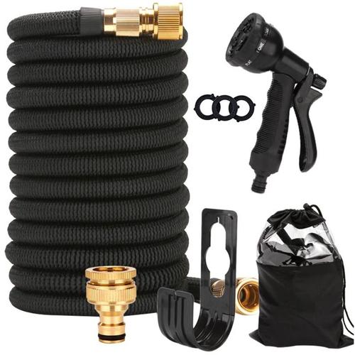 Tuyau Arrosage Extensible 15m/50ft, Tuyau d'Arrosage Flexible avec 8 Types De Jets, Tuyaux
