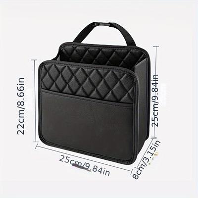 TEMU Car Seat Storage Bag Leather Storage Bag, Can Store Wallet Paper Towels, Large Capacity, Can Hold Garbage Image
