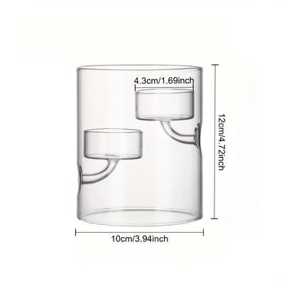 TEMU 1pc Cylinder Hurricane Glass Candle Holder, Oil Lamp Windproof Candle Holder, Decoration Candlelight Dinner Gift Image