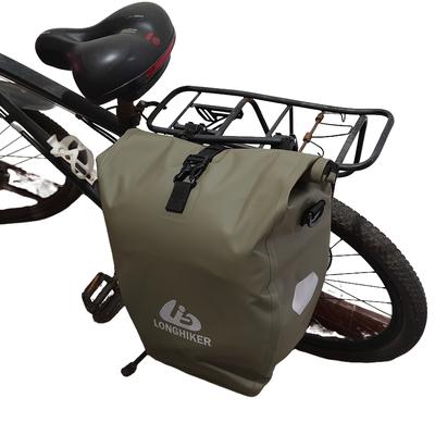 TEMU Longhiker Waterproof Pannier Rack Bag – 15l Pvc Bicycle Seat Pack With Adjustable Shoulder Strap, Black Image