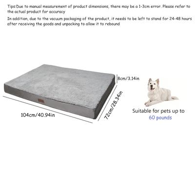 TEMU Pet Mattress Oxford Cloth Bite Resistant Dog Mat Large Dog Bed Square Cat And Dog Foam Pad - With Soft Plush Surface, Removable Washable Fabric Cover, Non-slip Bottom Pet Supplies Image