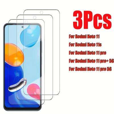 TEMU 3 High-definition Transparent, Anti-fingerprint, Bubble-free, Anti-drop Tempered Glass Films For Redmi Note 11/redmi Note 11 Pro/redmi Note 11s/redmi Note 11 Pro+ 5g/redmi Note 11 Pro 5g Phones. Image