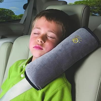 TEMU Kids Car Safety Strap Cushion Pad, Polyester Fiber Shoulder Protector, Shoulder Pad For Children, Compatible With Multiple Models, With Plush Vehicle Seatbelt Cover For 3-12 Image