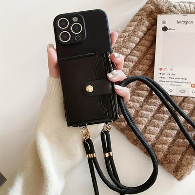 TEMU New Shoulder Strap With Zip Closure Suitable For Iphone 16 Phone Case 15 Women 14 15 Protective Case Image
