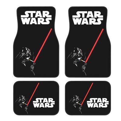 TEMU Star Wars 4pcs Car Floor Mats Set, Non-slip Polyester Fiber, Easy To Clean, Fits All Car Types, Trucks & Suvs - Star Wars Image