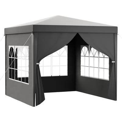 TEMU Toboli 3 X 3 Grey With Uv Protection 50+, Garden With Removable Sides, Party Tent With Windows For E.g. Terrace And Festival Image