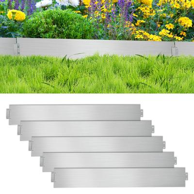 TEMU Grass Edge 5m-50m Metal Edge Lawn Mower Edge Galvanized Sidewalk Edge Bed Edge Silver, Galvanised Sheet Iron, , Corrosion Protection Image