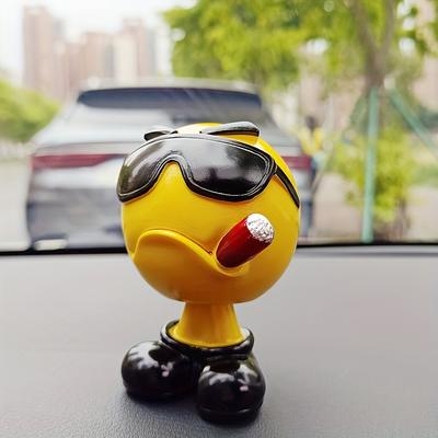 TEMU Cartoon Bobble Head Doll Figurine Car Ornament- Featuring Cute And A Design, Perfect As A Dashboard Decor Desktop Decoration And Unique Car & Desk Accessories