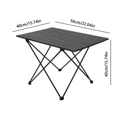 TEMU Portable Folding Camping Table, Aluminum Alloy, , Detachable Pedestal Base, Lightweight Stable Structure, Outdoor Picnic Dining Table Image