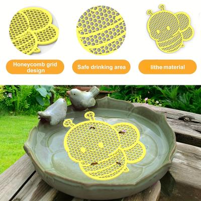 TEMU 1pc/2pcs/4pcs Bee-shaped Floating Water Feeder Garden Honeycomb Drinking Device Anti-sink Design Essential For Beekeepin Image