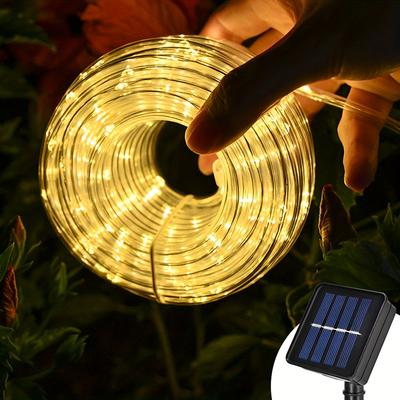 TEMU Led Light Strips Solar Energy, Featuring 8 Different , Decorating Parties, Gardens, Trees, Backyards, And Festivals. Flexible Transparent Tubes Are Ideal For Halloween And Christmas Decorations. Image