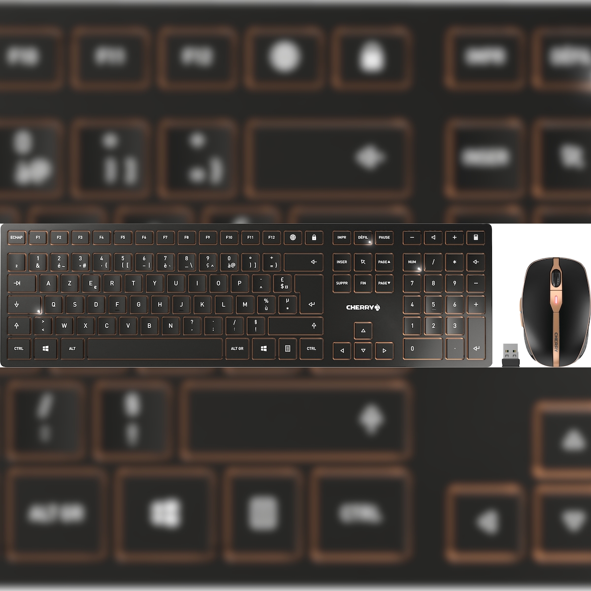 CHERRY JD-9100FR-2 Kabellos, Funk Tastatur, Maus-Set Französisch, AZERTY Schwarz Image