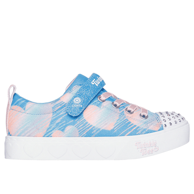 Skechers Girl's Twinkle Toes: Heart Steps - Heart Sketch Sneaker | Size 2.0 | Blue | Textile/Synthetic