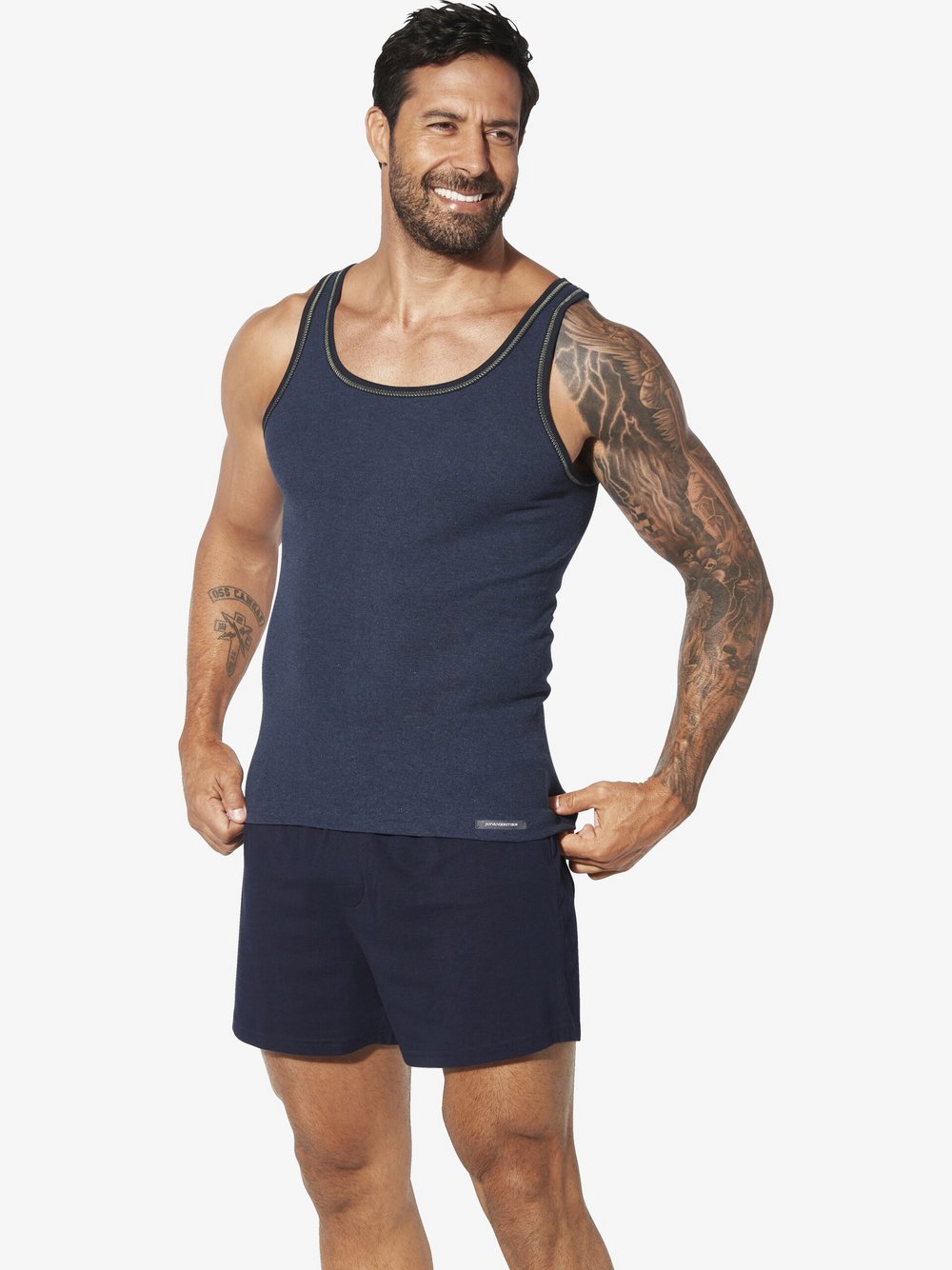 Jan Vanderstorm 2er Pack Unterhemd Herren blau, XXXL Image