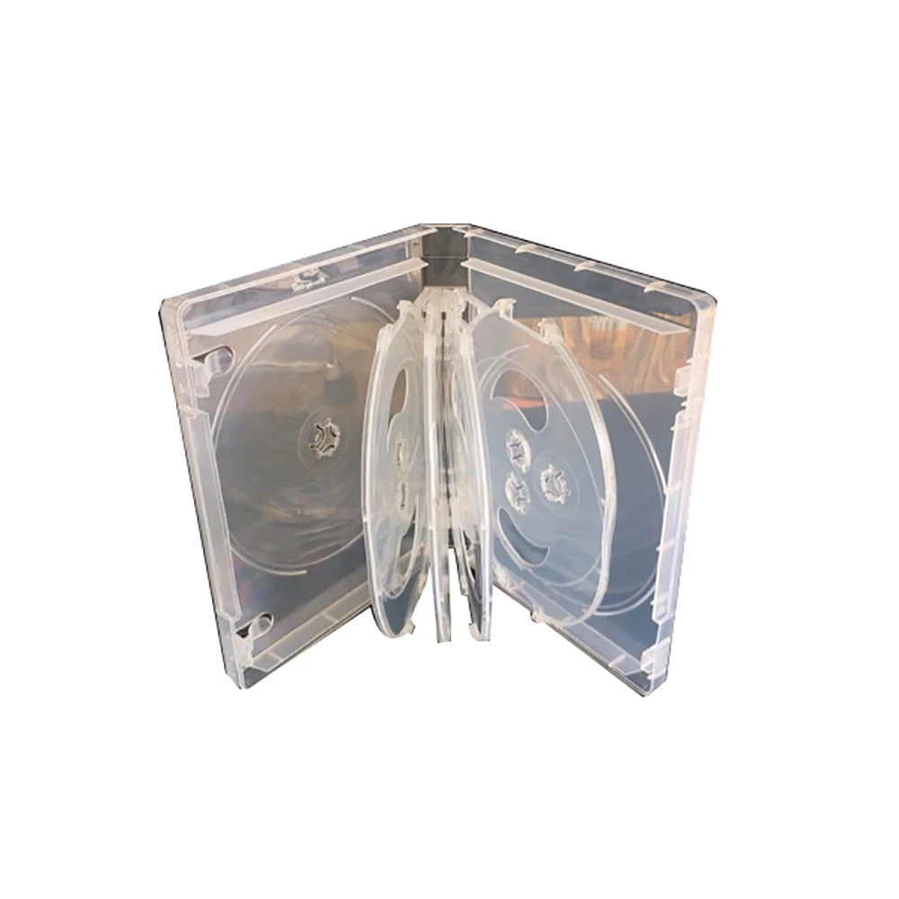 Disc-Aufbewahrungsbox mit 10 CD-Kapazitäten, transparentes DVD-/CD-Gehäusepaket, tragbare Box für Heimkino