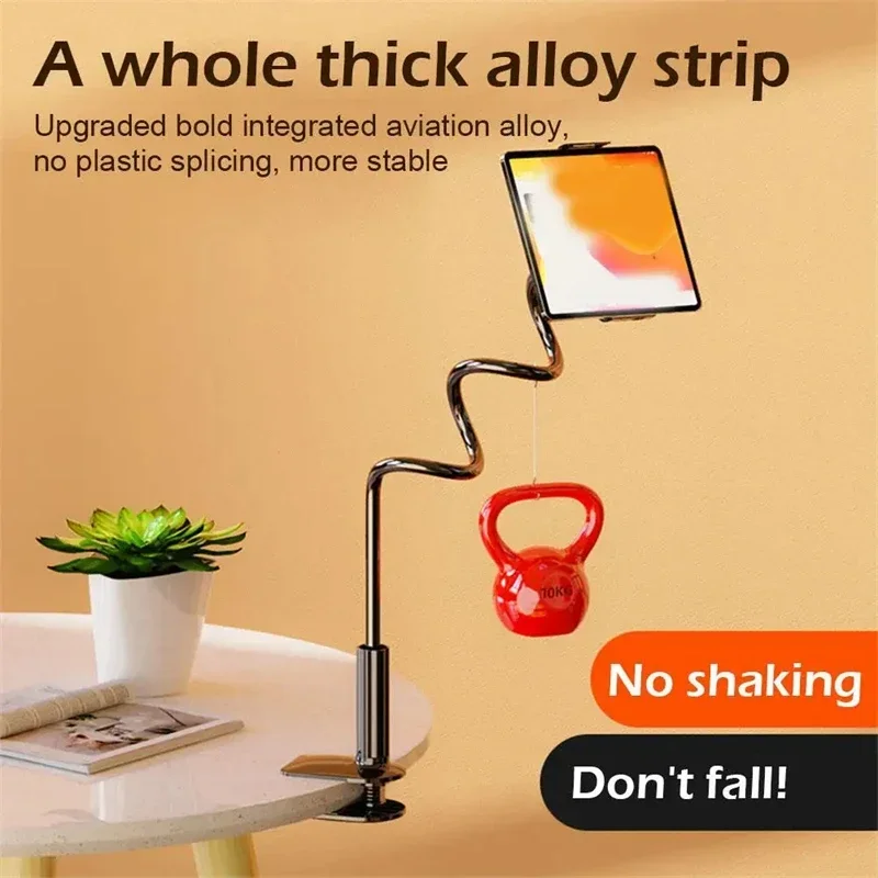 Universelle Schwanenhals-Klemme, Tablet-Ständer, Schreibtisch-Clip, drehbare Lazy-Halterung mit flexiblen langen Armen für iPad, Telefon, Bett, Schreibtisch-Halter