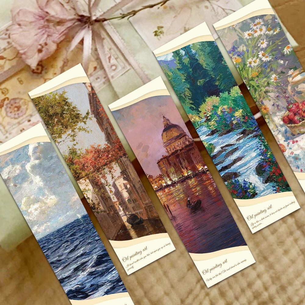 30PCS Ästhetische Ölgemälde Lesezeichen Renaissance Stil Buch Liebhaber Themen Lesezeichen Clip Studenten Klassenzimmer Schreibwaren Geschenke Image