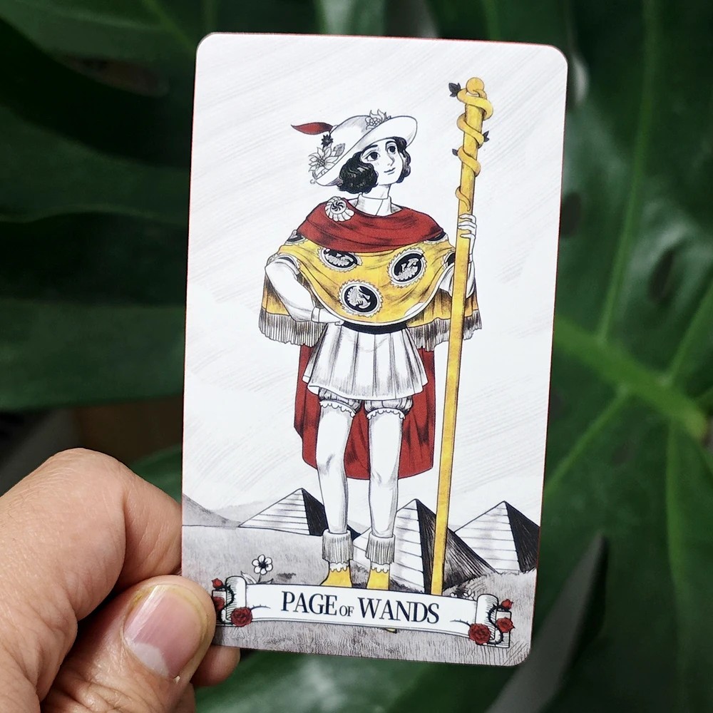 Geheimspiegel-Tarot-Deck, 78 Stück, Fahrer-Tarot-Karten mit rot vergoldeten Kanten, Anleitung – 10,3 x 6 cm Image