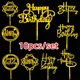 10 Pcs 32 Styles Happy Birthday Cake Topper Pink Gold Acrylic Cake Toppers Baby Shower Cake Birthday Party Cake Flag Decorations