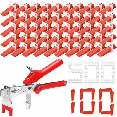 Gabrielle - Fliesen-Nivellierset mit 500 Fliesenkeilzangen für 2-mm-Fliesen, 100 wiederverwendbaren Image
