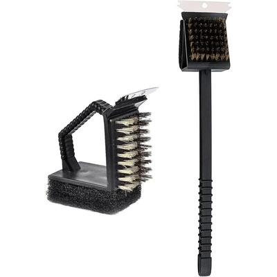 Memkey - Grill-Reinigungsbürsten, 2 Stück, Grillbürste, Grill-Reinigungsbürste, 3-in-1-Grillbürsten Image