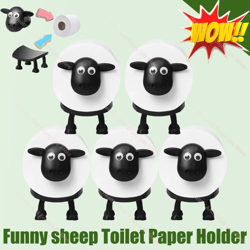 Neue Kreative Schafe Toilettenpapierhalter Niedlichen Cartoon Schafe Tissue Box Lustige Toilettenpapierhalter Schöne 3D Gedruckt Hause Dekoration Image